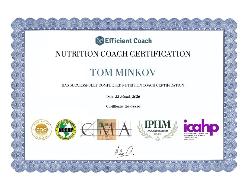 Nutrition Coach Certification - טום מינקוב