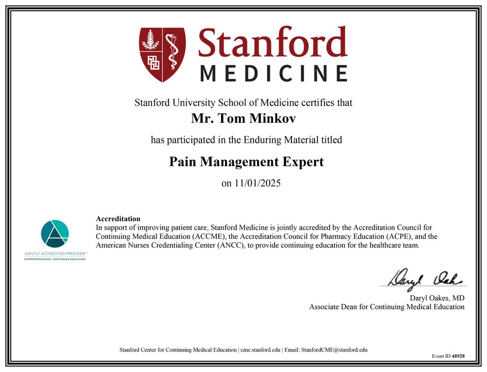 Pain Management Expert - Stanford Medicine - טום מינקוב
